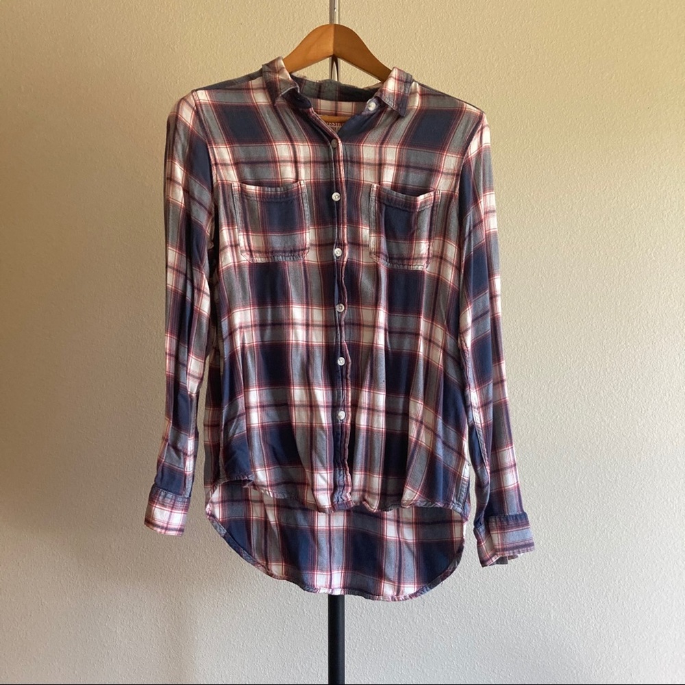 Mossimo Purple and Pink Button Up Flannel Size L
